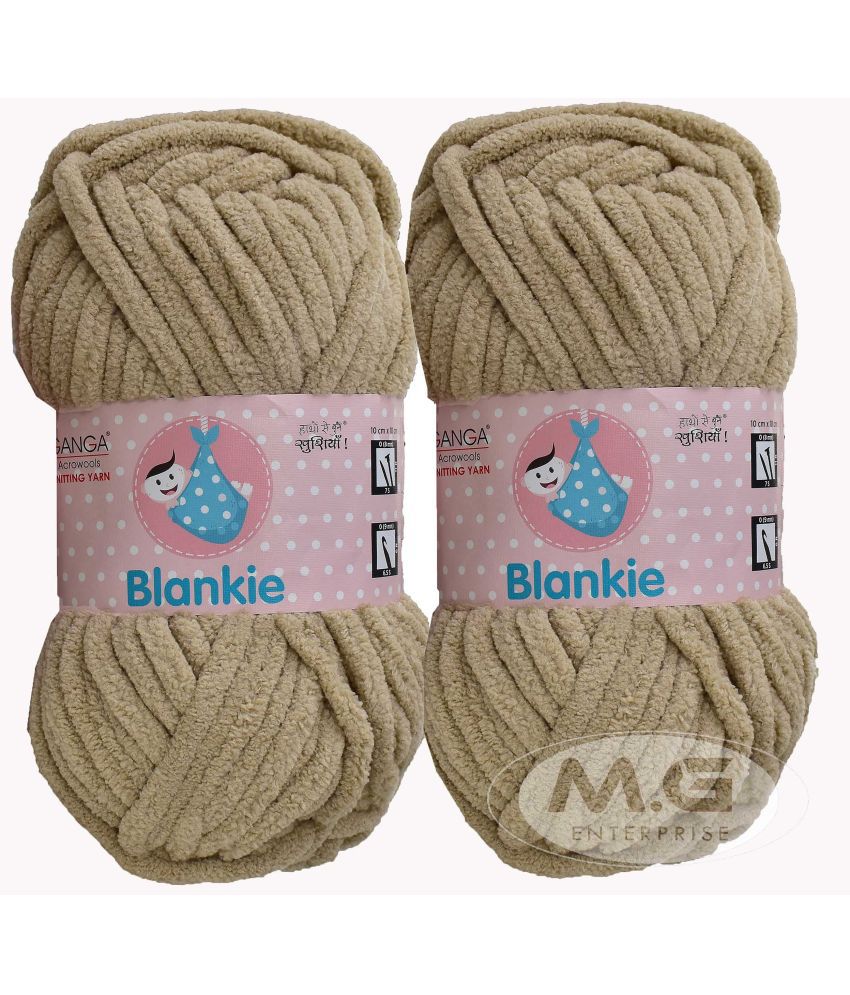     			Ganga Knitting Yarn Thick Chunky Wool, Blankie Skin 600 gm Best Used with Knitting Needles, Crochet Needles Wool Yarn for Knitting, with Needle.-I