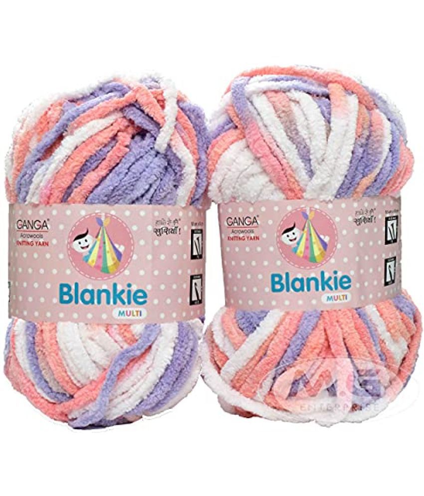     			Ganga Knitting Yarn Thick Chunky Wool, Blankie Baby Purple 200 gm Best Used with Needles, Crochet Needles Wool Yarn for Knitting, with Needle. by Ganga H