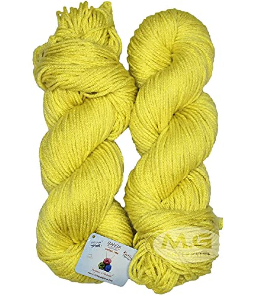     			Ganga Knitting Yarn Thick Chunky Wool, ALI Lemon 400 gm Best Used with Knitting Needles, Crochet Needles Wool Yarn for Knitting - bc