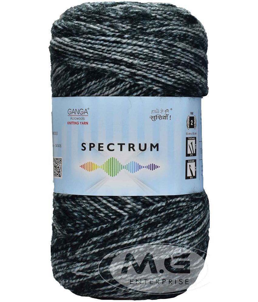     			Ganga Spectrum Morphankhi (500 gm) Wool Ball Hand Knitting Wool/Art Craft Soft Fingering Crochet Hook Yarn, Needle Knitting Yarn Thread dye. with Needle. E