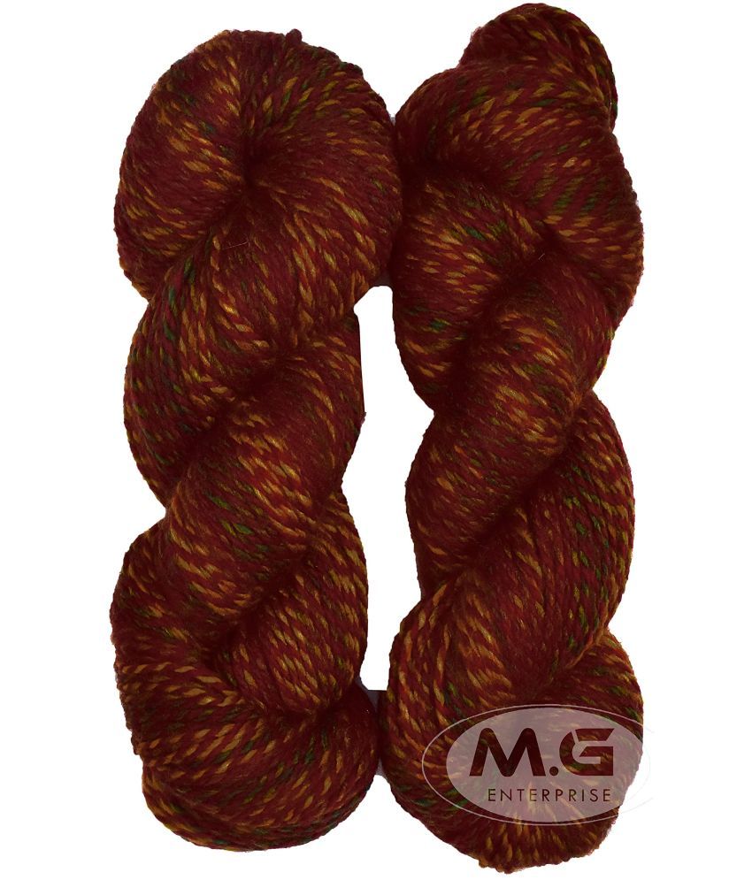     			Ganga Zinea Deep Mehroon (400 gm) Wool Thick Hank Hand Knitting Wool/Art Craft Soft Fingering Crochet Hook Yarn, Needle Knitting Yarn Thread dyedL