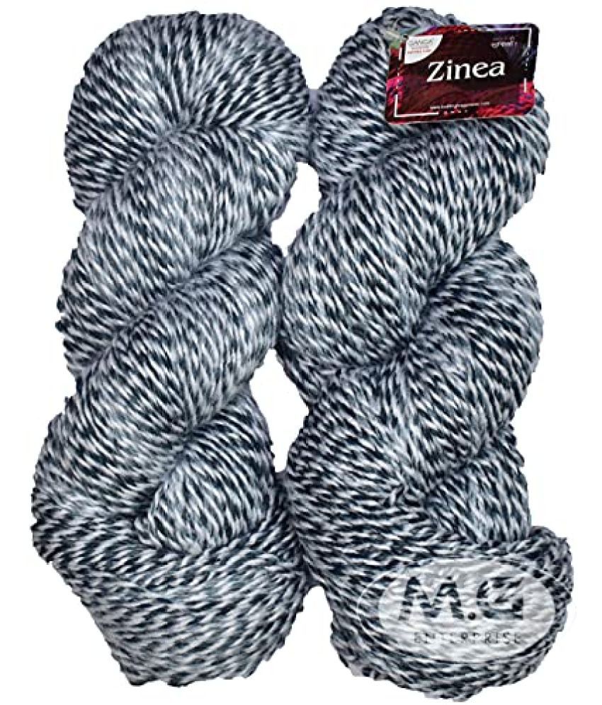     			Ganga Zinea Grey Mix (300 gm) Wool Thick Hank Hand Knitting Wool/Art Craft Soft Fingering Crochet Hook Yarn, Needle Knitting Yarn Thread dyedA
