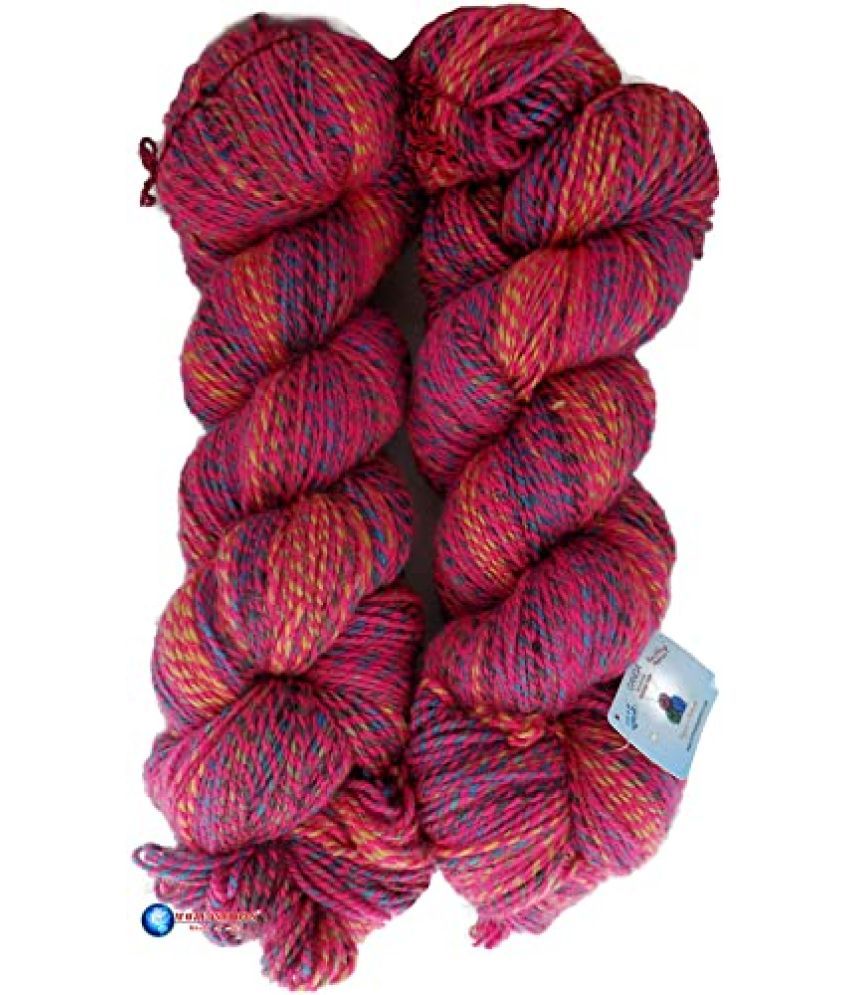     			Ganga Zinea Hand Knitting Yarn (Multi Ruby Pink) (Hanks-500gms)