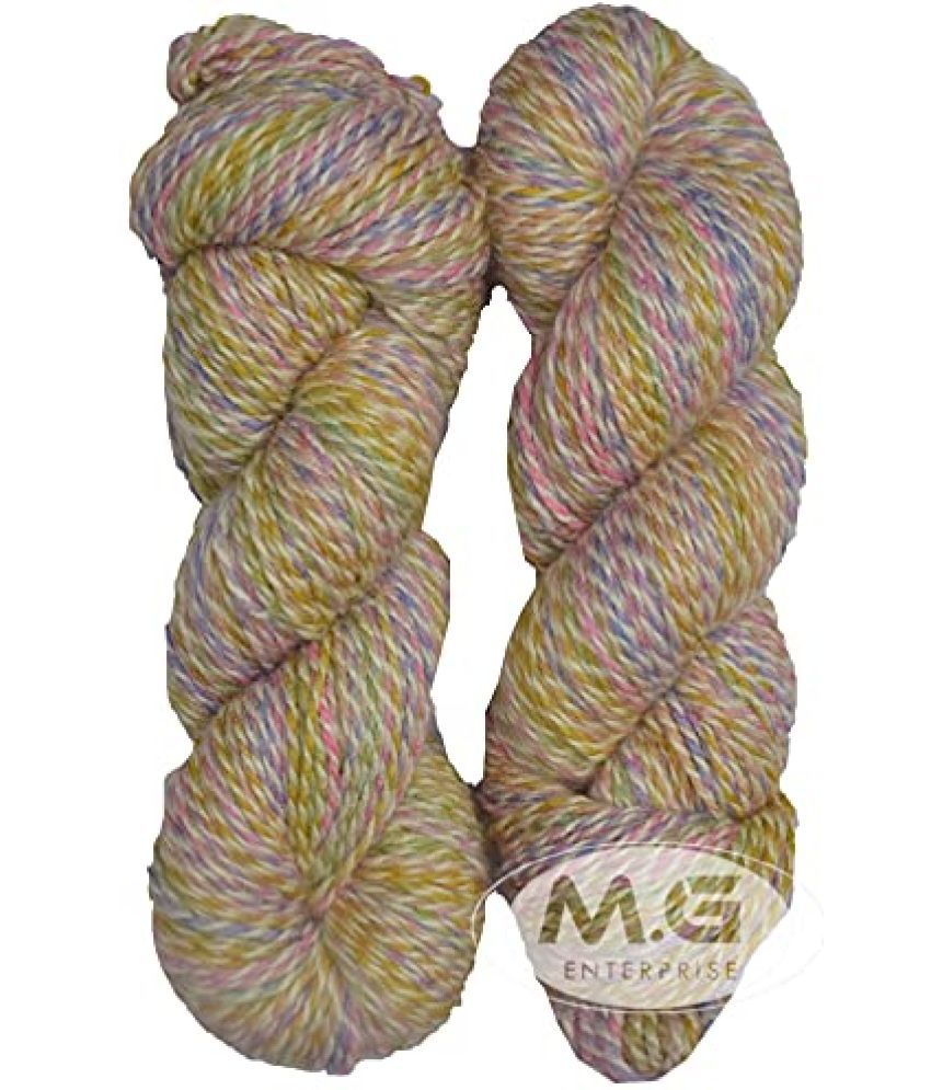     			Ganga Zinea Marble Mix (200 gm) Wool Thick Hank Hand Knitting Wool/Art Craft Soft Fingering Crochet Hook Yarn, Needle Knitting Yarn Thread dyedC