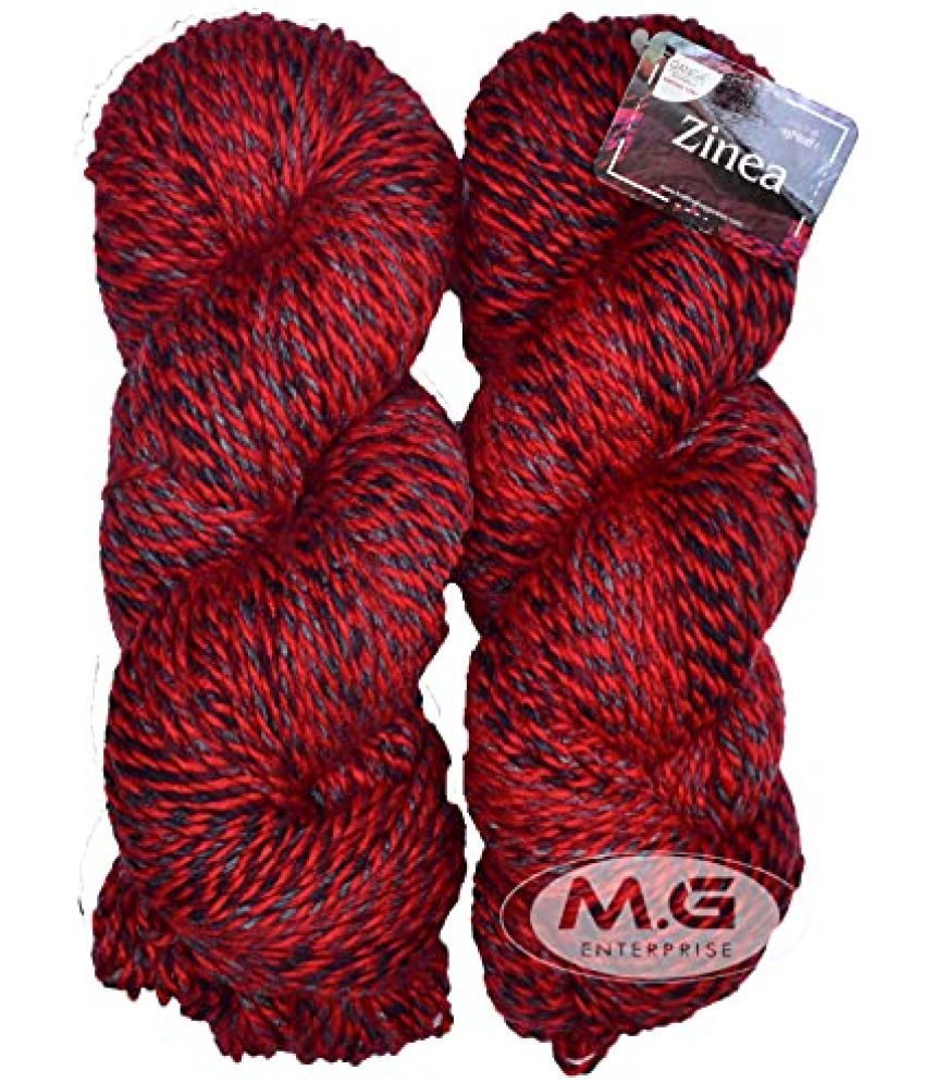     			Ganga Zinea Red Mix (200 gm) Wool Thick Hank Hand Knitting Wool/Art Craft Soft Fingering Crochet Hook Yarn, Needle Knitting Yarn Thread dyedP