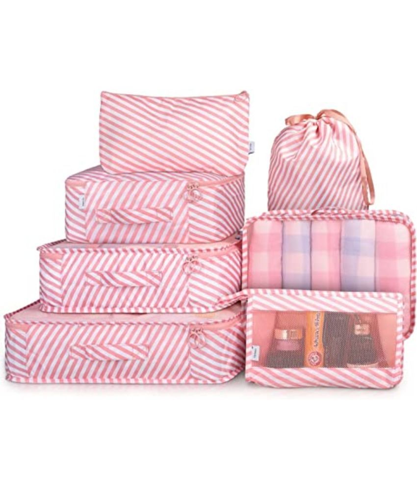     			House Of Quirk Pink Travel Luggage With Laundry Toiletry Bag