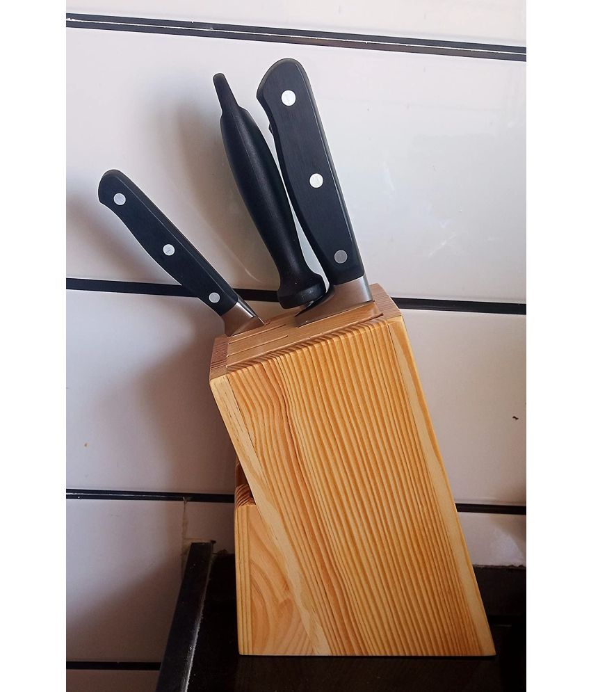     			SWH Yellow Wooden Cutlery Holder ( Pack of 1 )