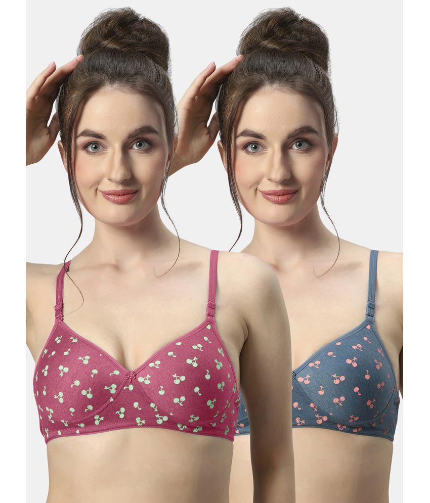     			Sonari Pack of 2 Polyester Lightly Padded Women's T-Shirt Bra ( Multicolor ) bibacarrotrgreen