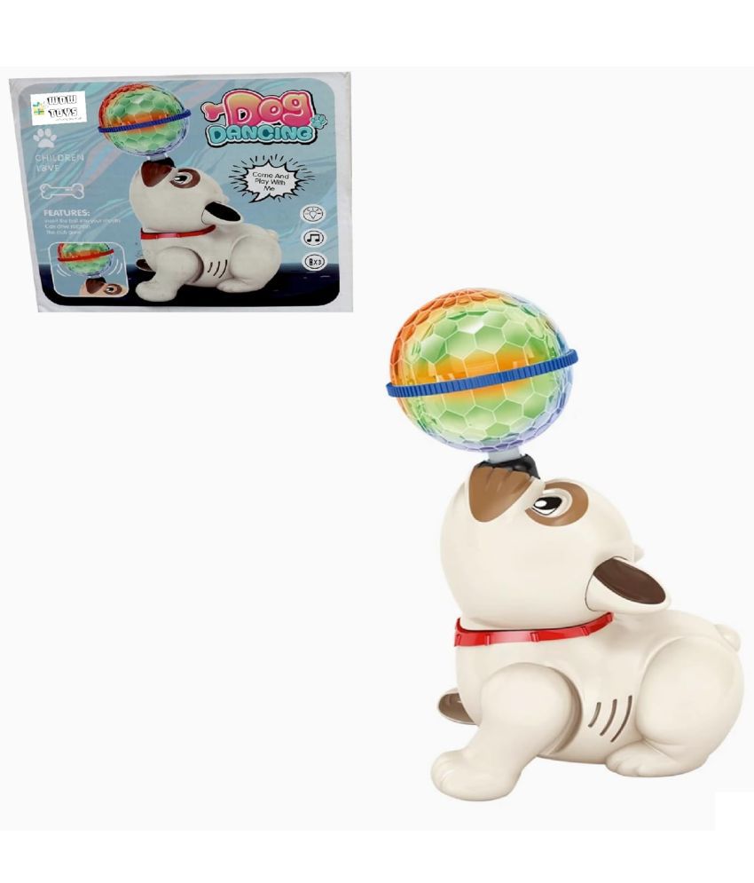     			WOW Toys - Delivering Joys of Life|| Dancing Dog Toy with Music and 3D Flashing LED Light Ball- Colour as per Stock