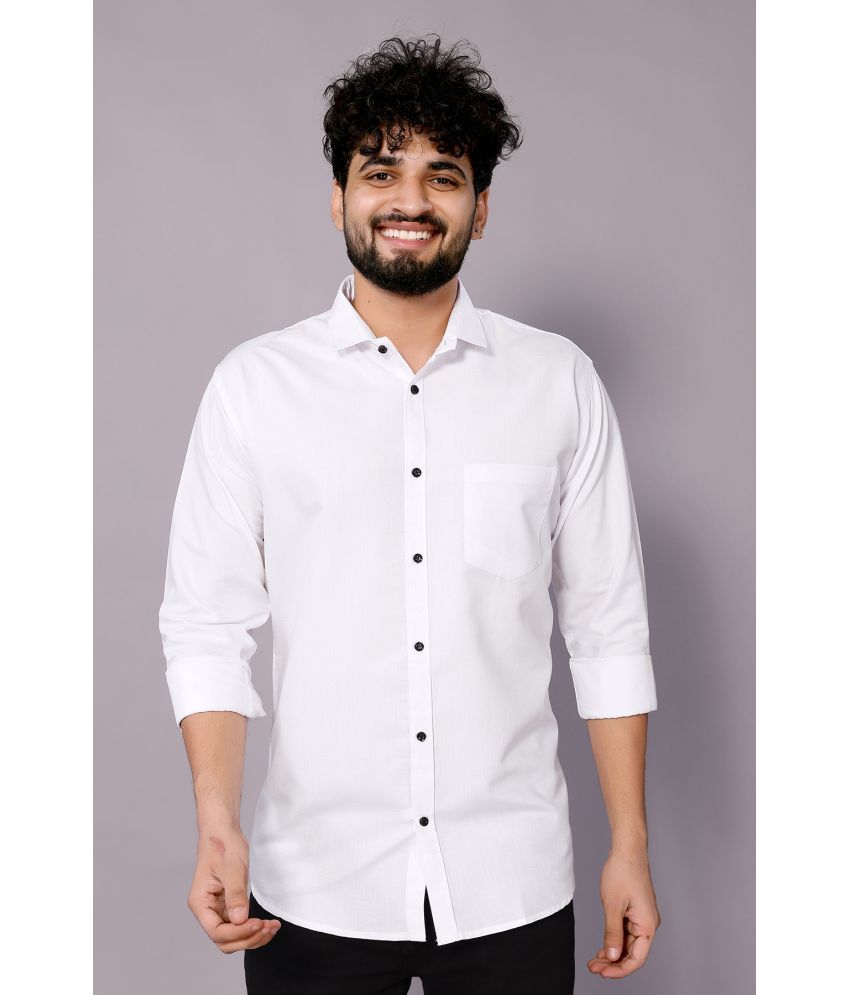     			Anand Cotton Blend Regular Fit Solids Full Sleeves Men's Casual Shirt - White ( Pack of 1 )