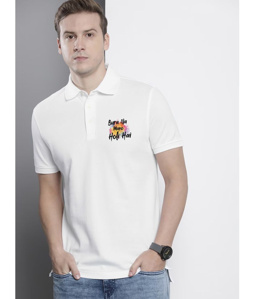    			GET GOLF Cotton Blend Regular Fit Printed Half Sleeves Men's Polo Holi T-Shirt  - White ( Pack of 1 )