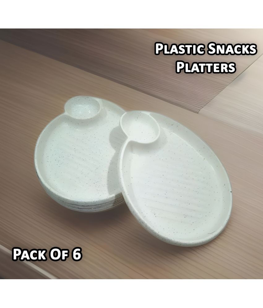     			Inpro 6 Pcs Plastic White Platter