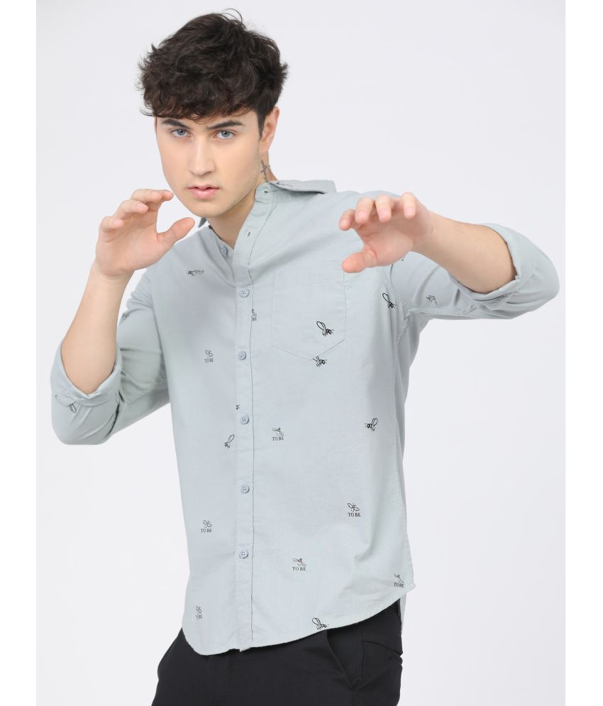     			Ketch 100% Cotton Slim Fit Printed Full Sleeves Men's Casual Shirt - Grey ( Pack of 1 )