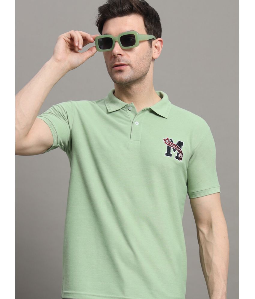     			R.ARHAN PREMIUM Cotton Blend Regular Fit Printed Half Sleeves Men's Polo T Shirt - Mint Green ( Pack of 1 )