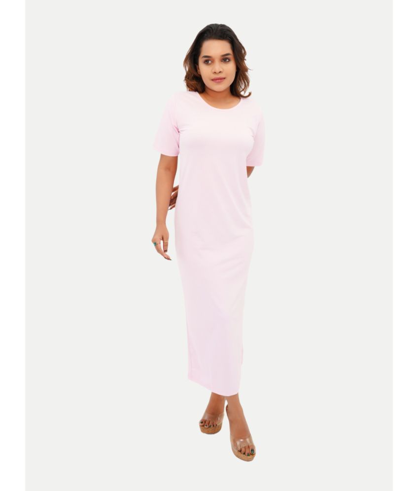     			Radprix Polyester Solid Full Length Women's Shirt Dress - Pink ( Pack of 1 )