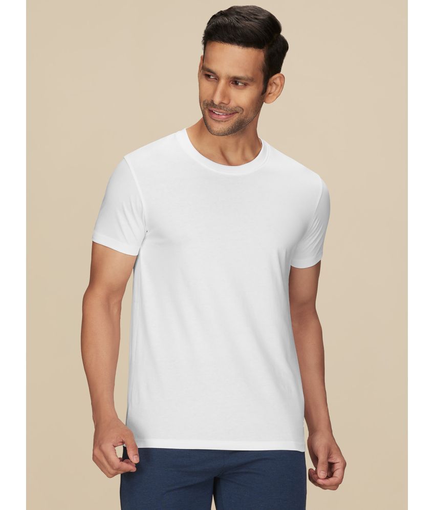     			XYXX Cotton Regular Fit Solid Half Sleeves Men's T-Shirt - White ( Pack of 1 )