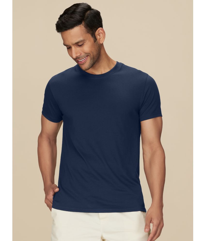     			XYXX Cotton Regular Fit Solid Half Sleeves Men's T-Shirt - Navy ( Pack of 1 )