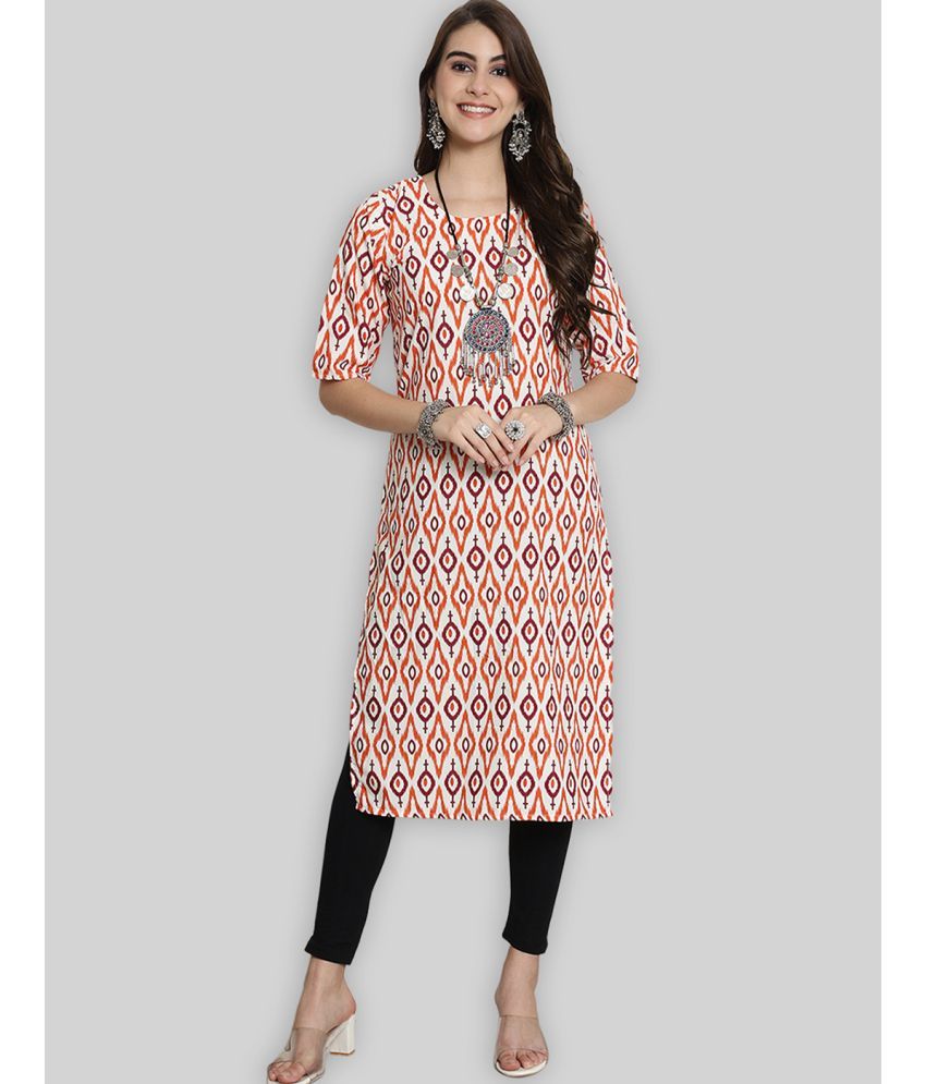     			7Threads Crepe Printed Straight Women's Kurti - Multicolor ( Pack of 1 )