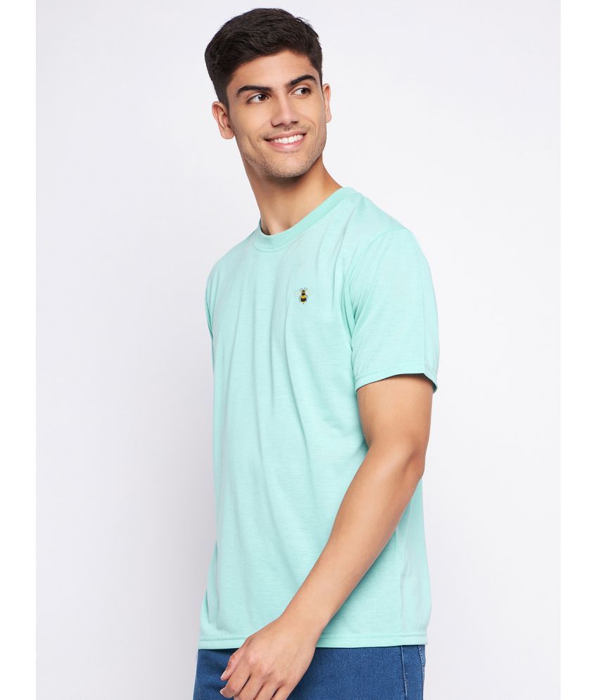     			Auxamis Cotton Blend Regular Fit Solid Half Sleeves Men's T-Shirt - Turquoise ( Pack of 1 )