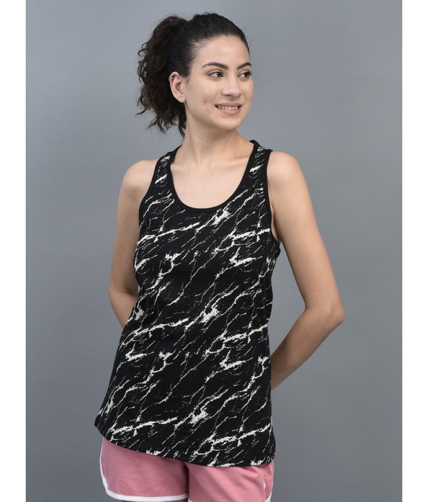     			Dollar Cotton Blended Tanks - Black Single