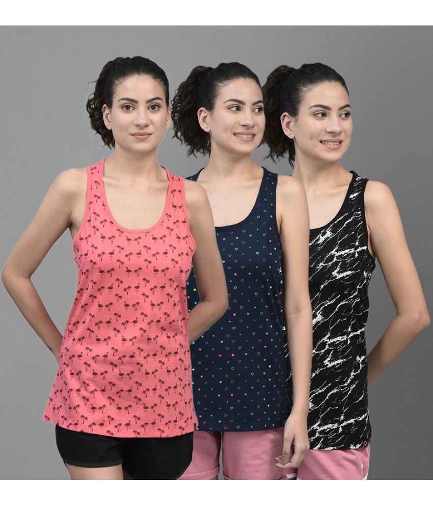     			Dollar Cotton Blended Tanks - Multi Color Pack of 3