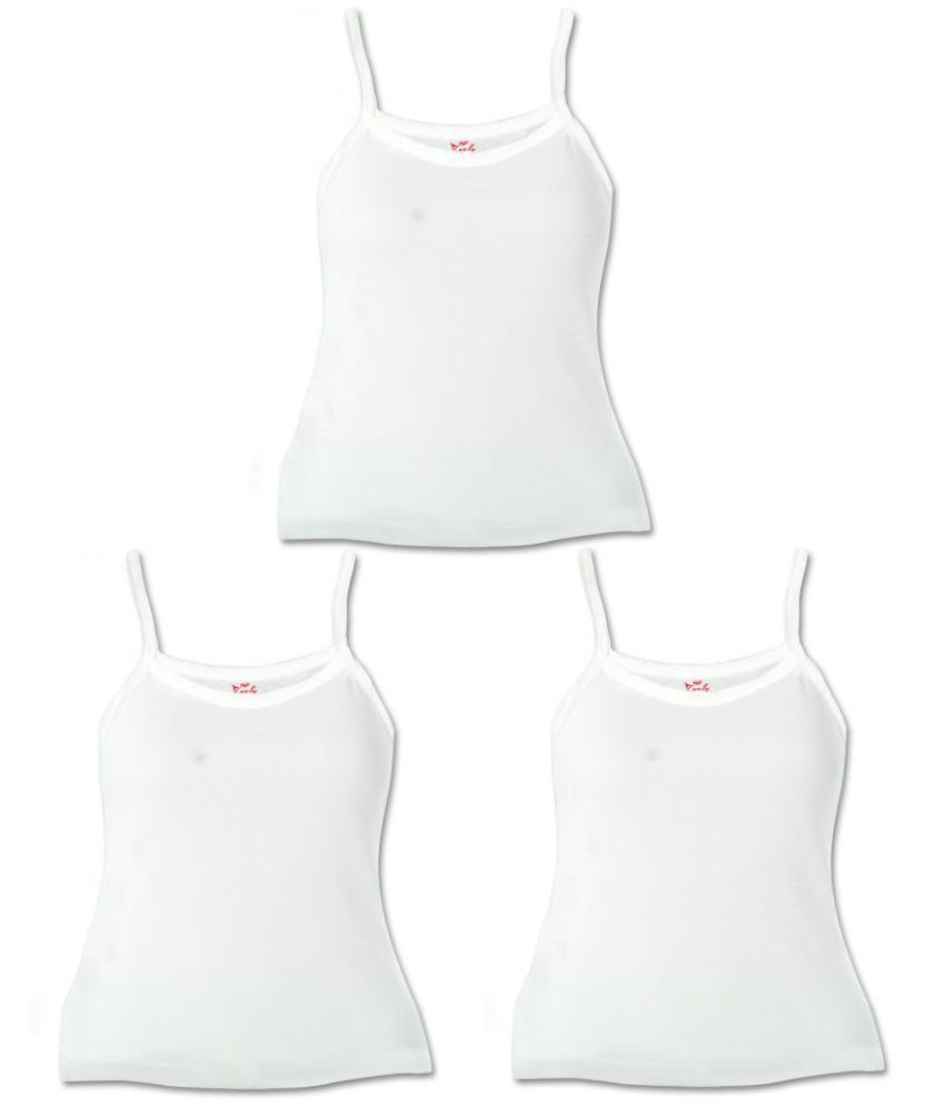     			HAP Lovly white Camisole for Girls/inners for girls/spaghetti top/pack of 3