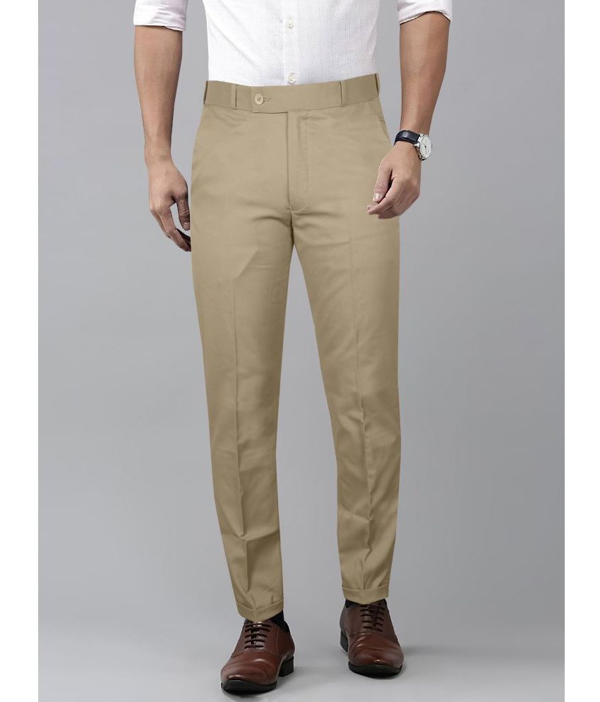     			JB JUST BLACK Slim Flat Men's Formal Trouser - Beige ( Pack of 1 )