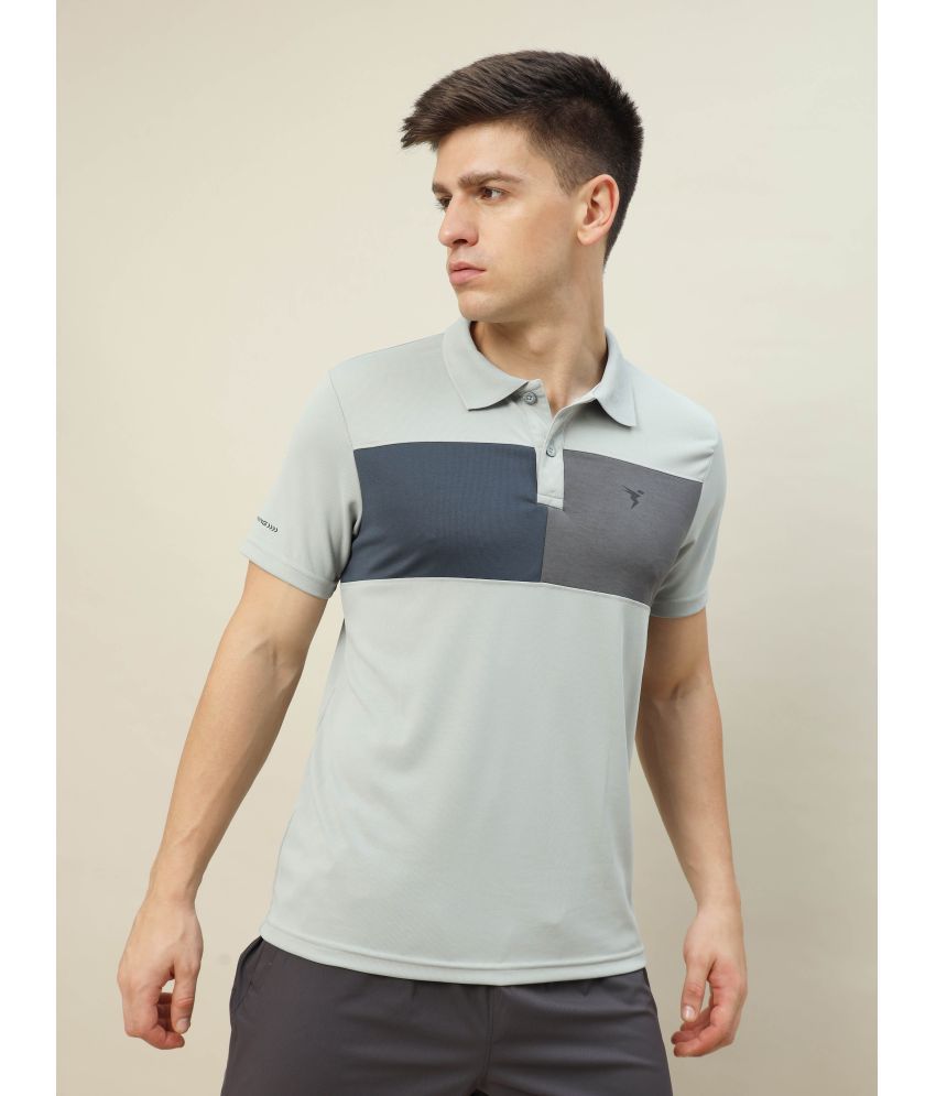     			Technosport Light Grey Polyester Slim Fit Men's Sports Polo T-Shirt ( Pack of 1 )