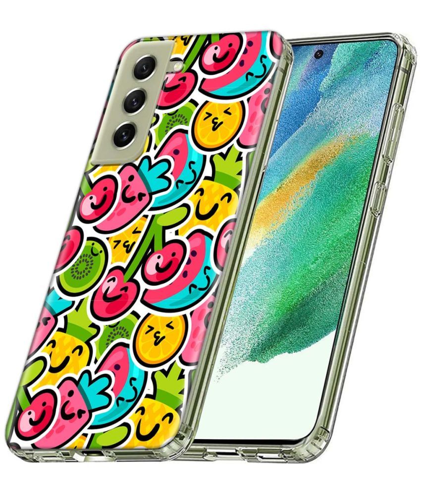     			Fashionury Multicolor Printed Back Cover Silicon Compatible For Samsung Galaxy S21 FE ( Pack of 1 )