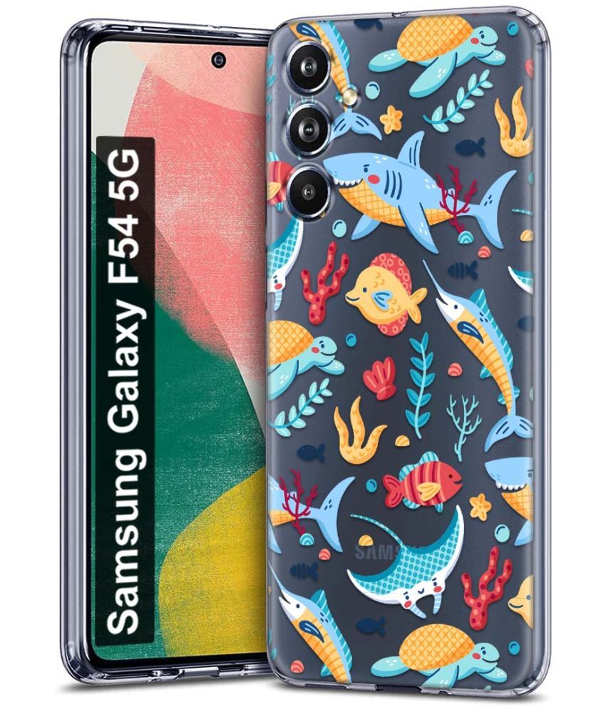     			Fashionury Multicolor Printed Back Cover Silicon Compatible For Samsung Galaxy F54 5G ( Pack of 1 )