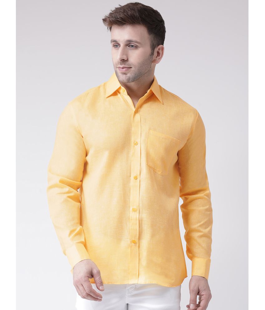     			RIAG 100% Cotton Regular Fit Solids Full Sleeves Men's Casual Shirt - Yellow ( Pack of 1 )