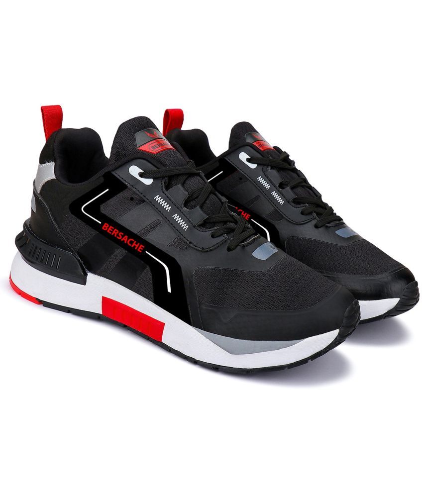     			Bersache Sports Shoes Black Men's Sports Running Shoes