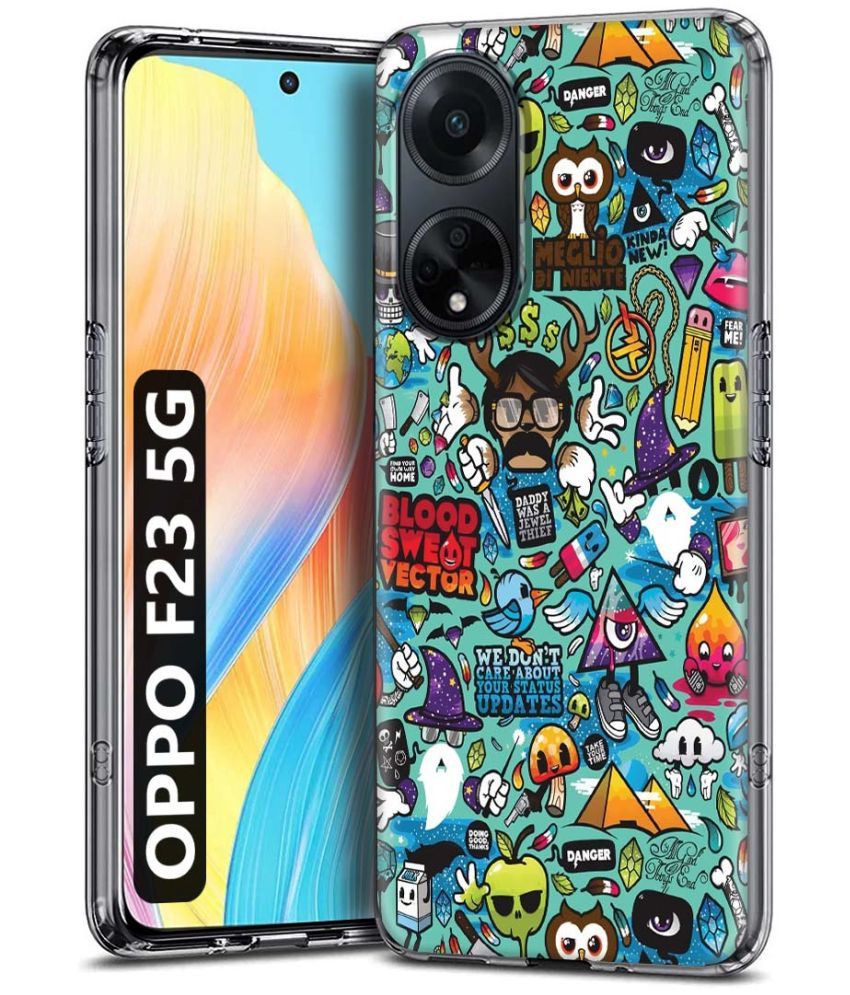     			Fashionury Multicolor Printed Back Cover Silicon Compatible For Oppo F23 5G ( Pack of 1 )