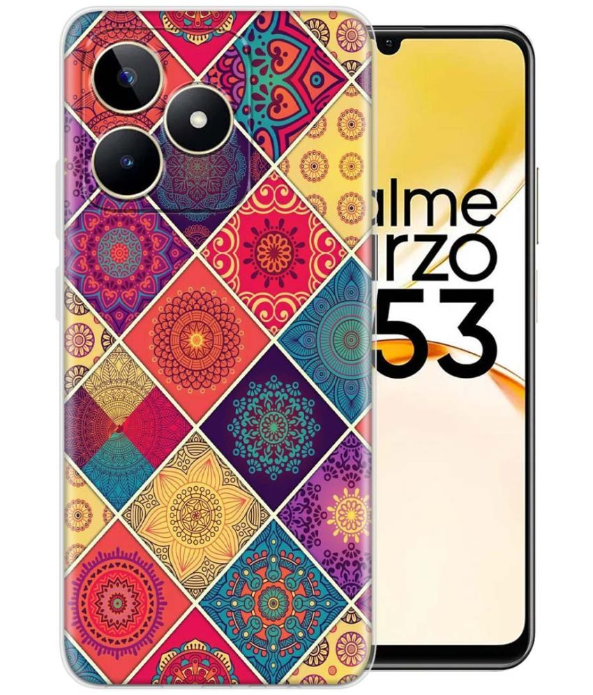     			Fashionury Multicolor Printed Back Cover Silicon Compatible For Realme Narzo N53 ( Pack of 1 )