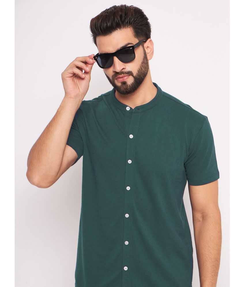     			GET GOLF Cotton Blend Regular Fit Solids Half Sleeves Men's Casual Shirt - Teal ( Pack of 1 )