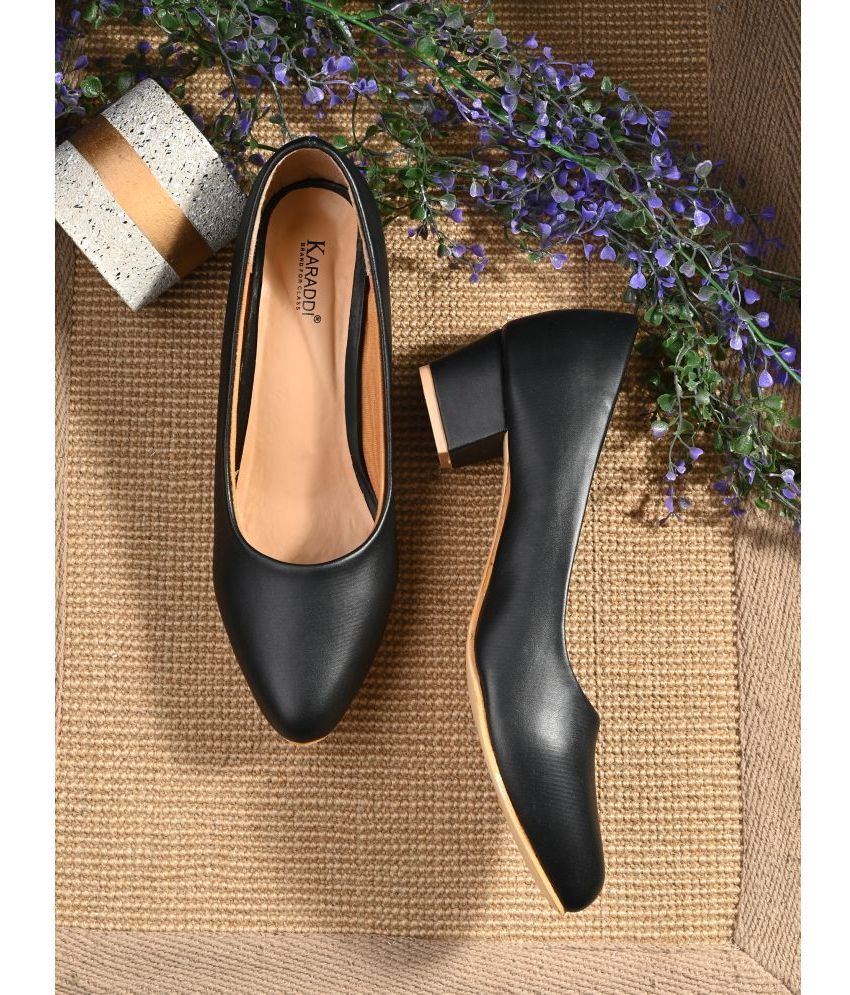     			KARADDI Black Women's Pumps Heels