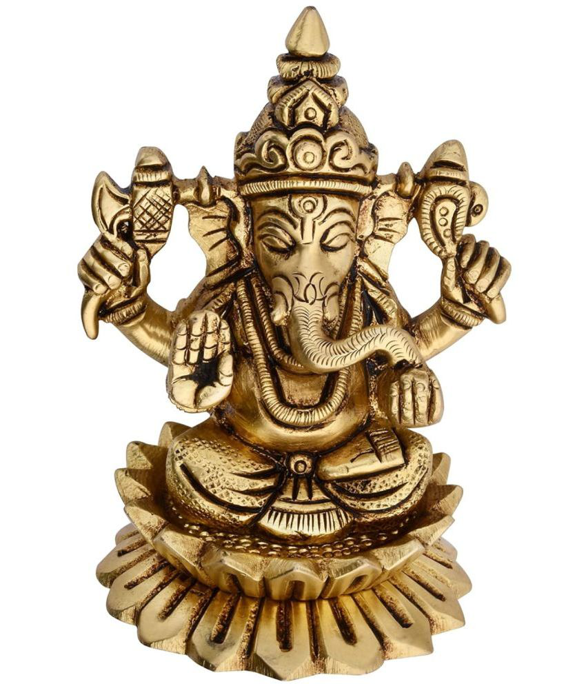     			Shreeyaash Brass Lord Ganesha Idol ( 1 cm )