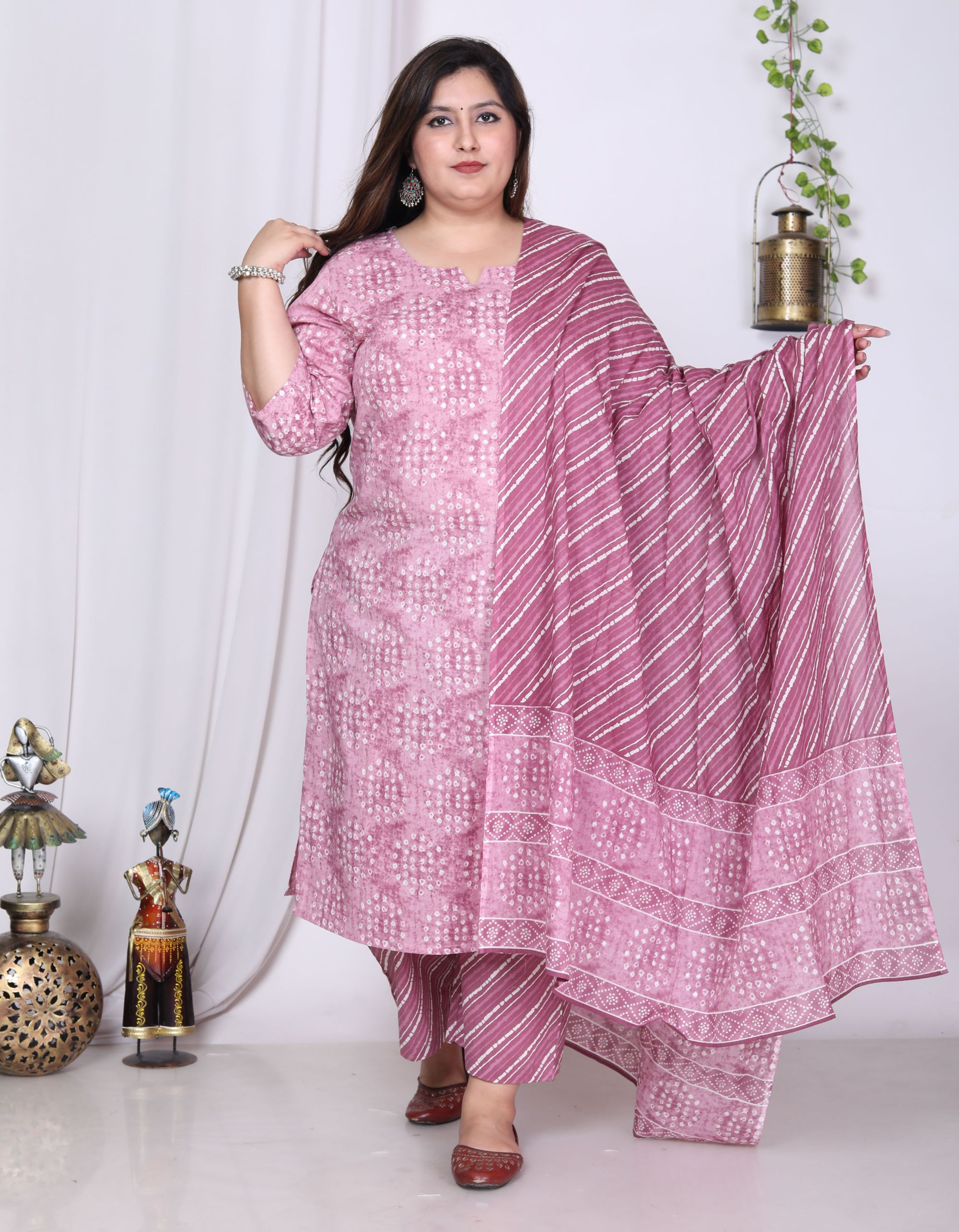     			Swasti Cotton Printed Kurti With Palazzo Women's Stitched Salwar Suit - Purple ( Pack of 1 )