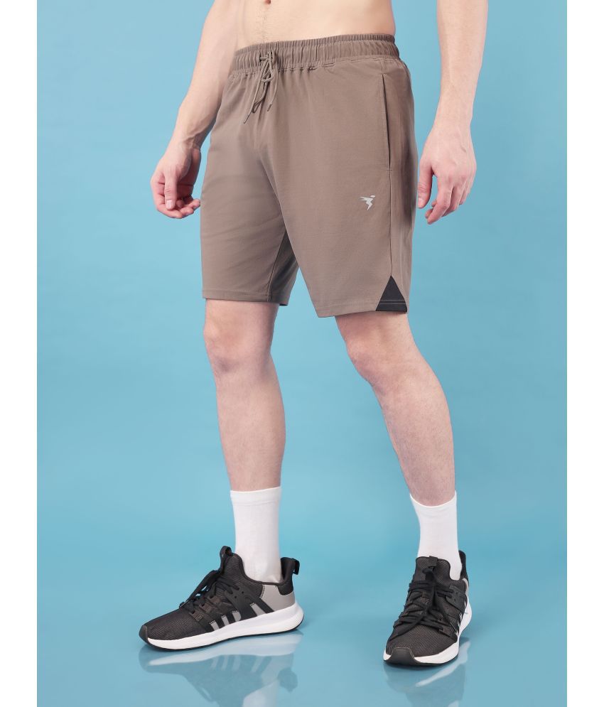     			Technosport Stone Grey Polyester Men's Gym Shorts ( Pack of 1 )