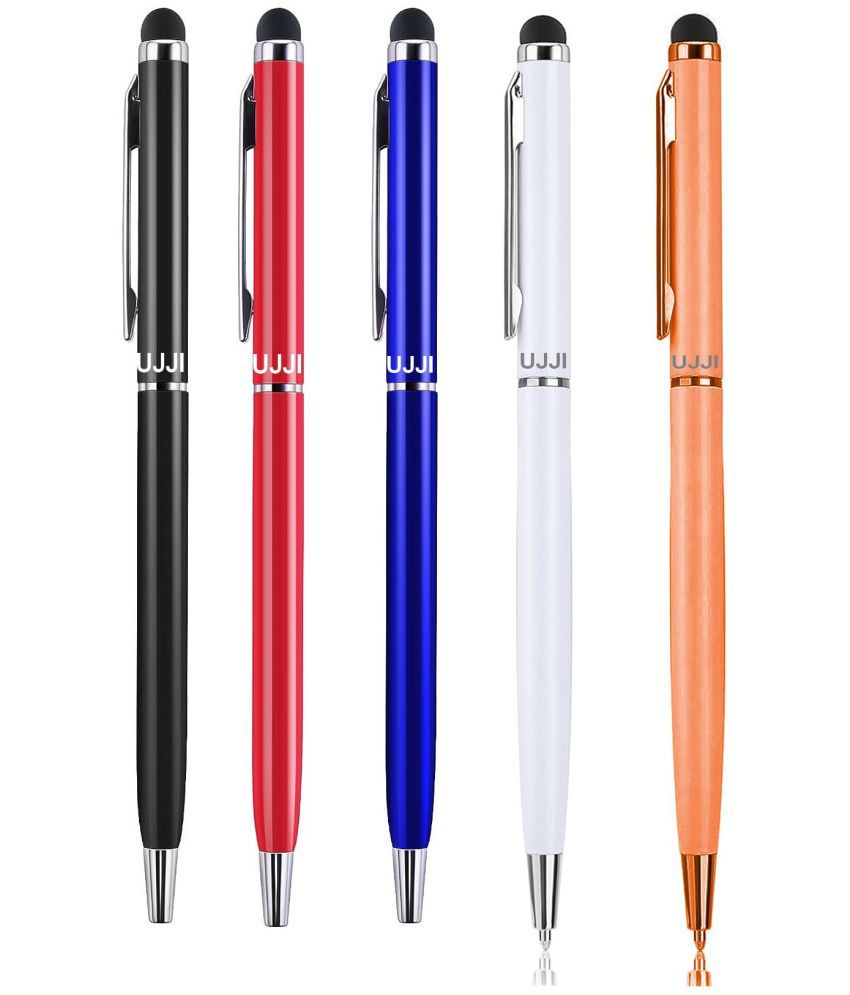    			UJJi Sleek Design Mix Color Pen with Stylus for Touch Screen Pack of 5 Ball Pen