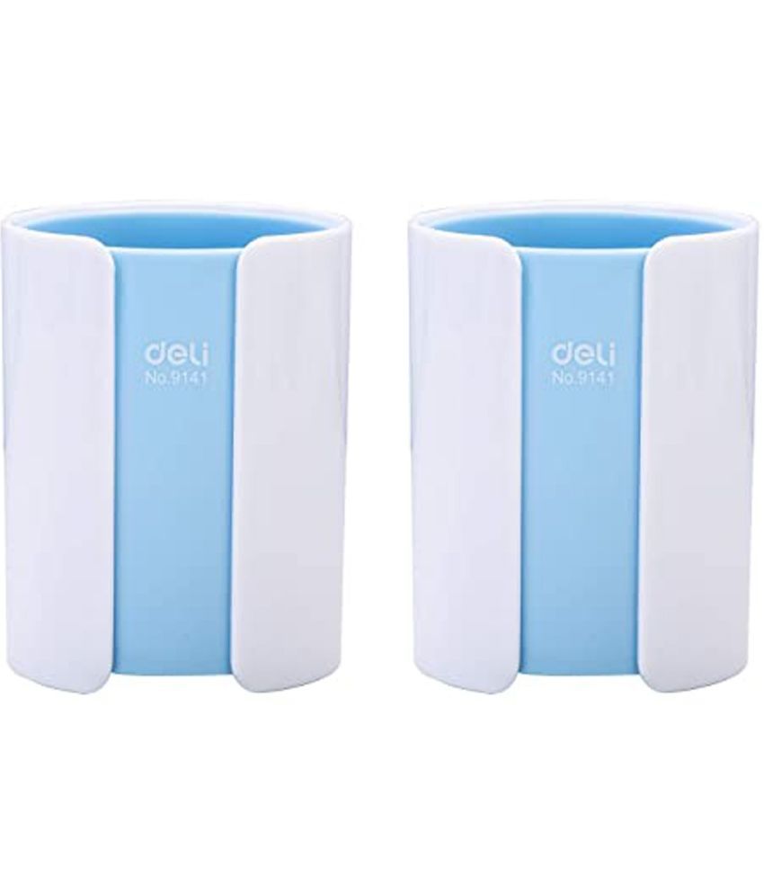     			deli W9141 Pen Stand Desk Organizer, Pack of 2 Blue