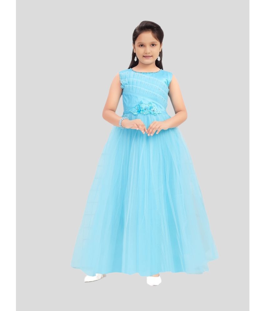     			Aarika Turquoise Net Girls Fit And Flare Dress ( Pack of 1 )