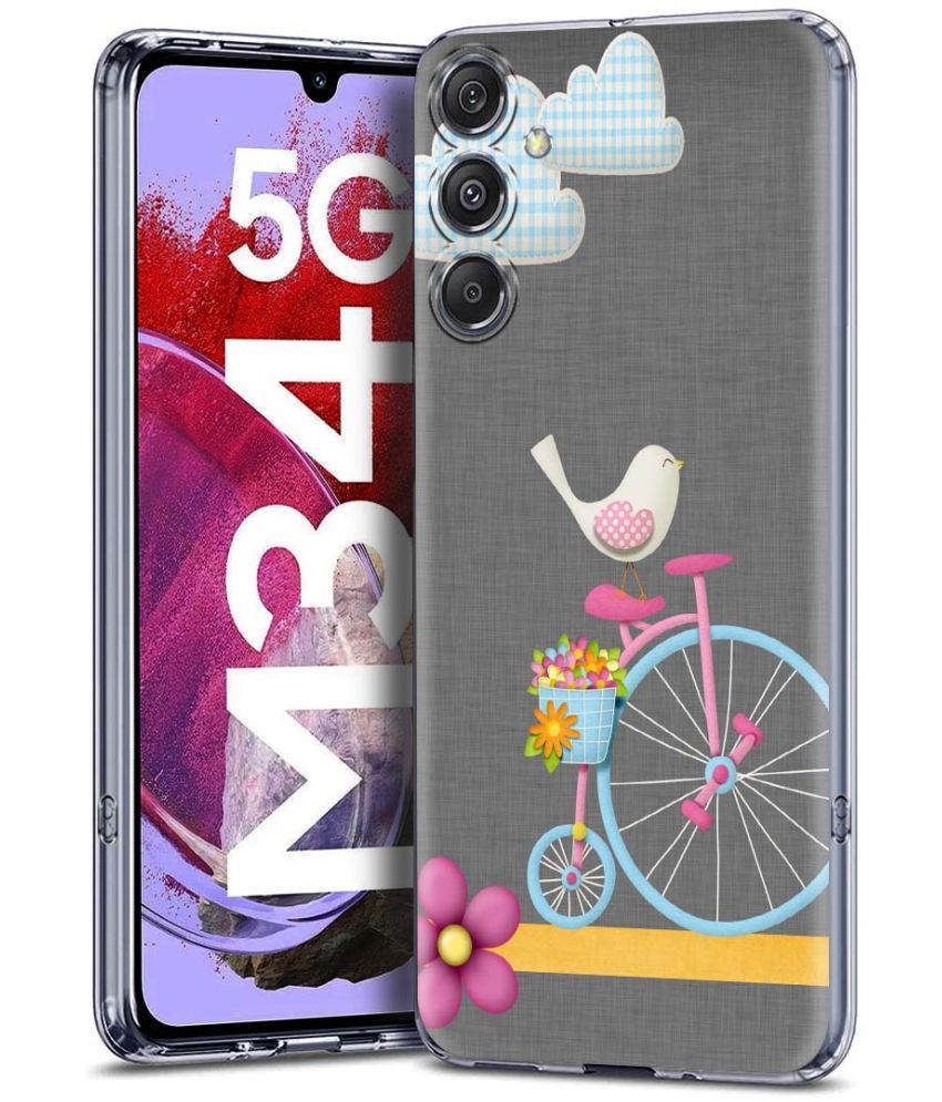     			Fashionury Multicolor Printed Back Cover Silicon Compatible For Samsung Galaxy M34 5G ( Pack of 1 )