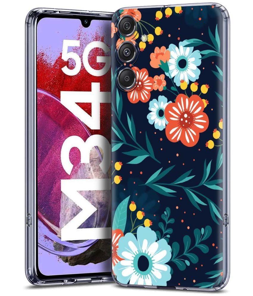     			Fashionury Multicolor Printed Back Cover Silicon Compatible For Samsung Galaxy M34 5G ( Pack of 1 )