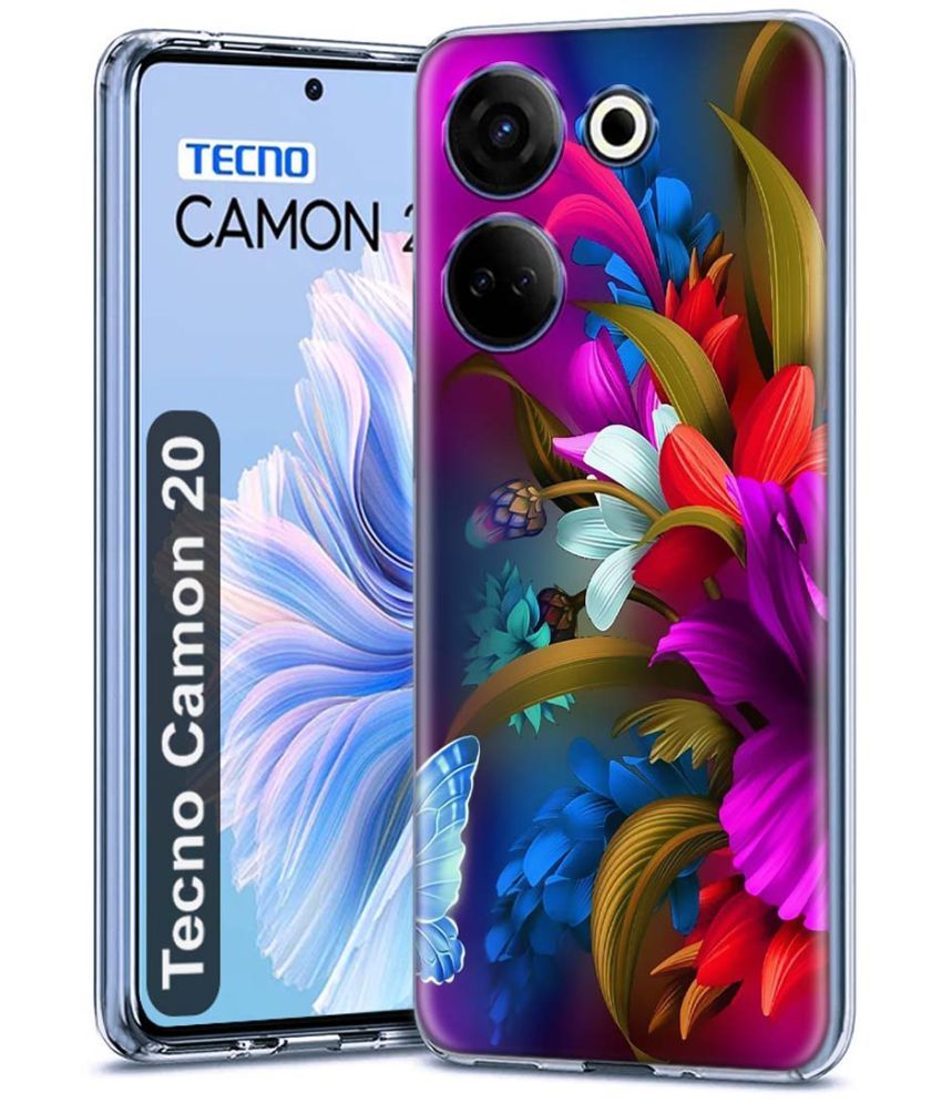     			Fashionury Multicolor Printed Back Cover Silicon Compatible For Tecno Camon 20 ( Pack of 1 )