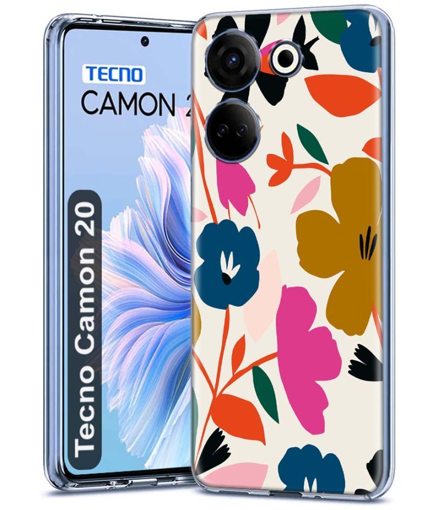     			Fashionury Multicolor Printed Back Cover Silicon Compatible For Tecno Camon 20 ( Pack of 1 )