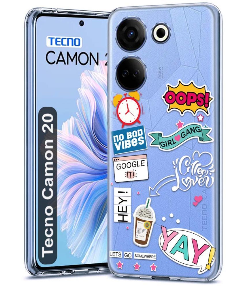     			Fashionury Multicolor Printed Back Cover Silicon Compatible For Tecno Camon 20 ( Pack of 1 )