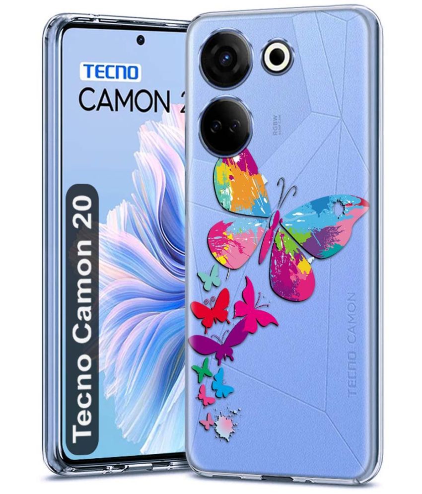     			Fashionury Multicolor Printed Back Cover Silicon Compatible For Tecno Camon 20 ( Pack of 1 )