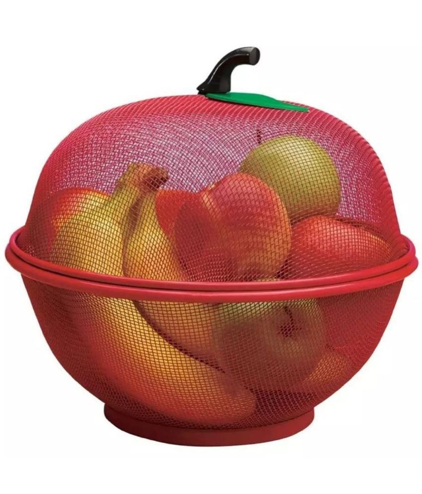     			GEEO Apple Fruit Basket Steel Multicolor Food Container ( Set of 1 )