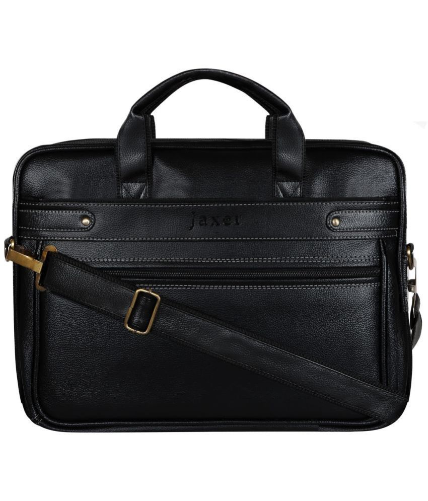     			Jaxer Black Solid Messenger Bag